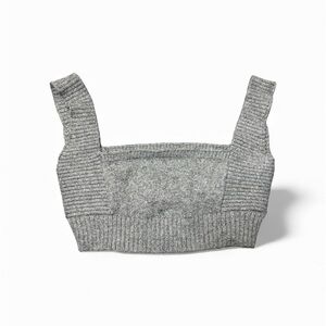 HOUSE OF CB Sia Ribbed Sweater Bralette in Grey Melange